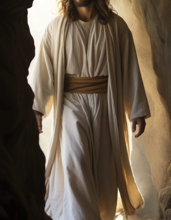 jesus in his attire walking out from a cave, in the style of light-filled, tumblewave, solarizing master, soft light, uniformly staged images, dignified poses, high resolution --ar 2:3 --style raw --stylize 250 --v 5.2 Job ID: cf8bd7c8-4461-49d9-ae20-c35fac33a159