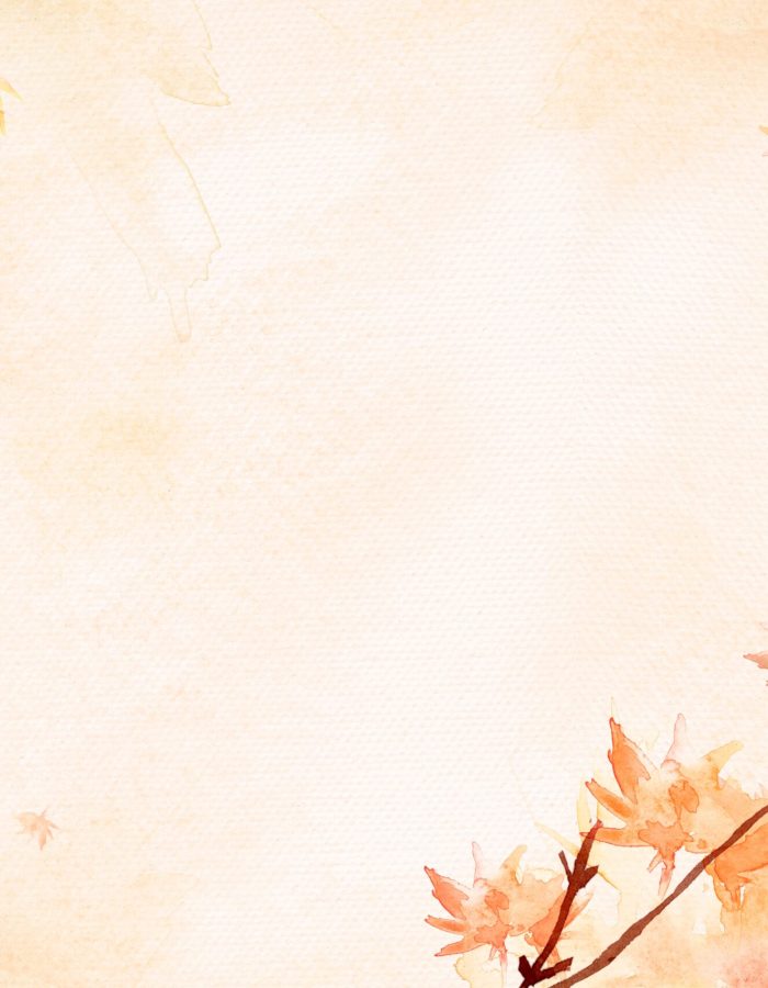 Maple leaf border background in orange watercolor autumn season