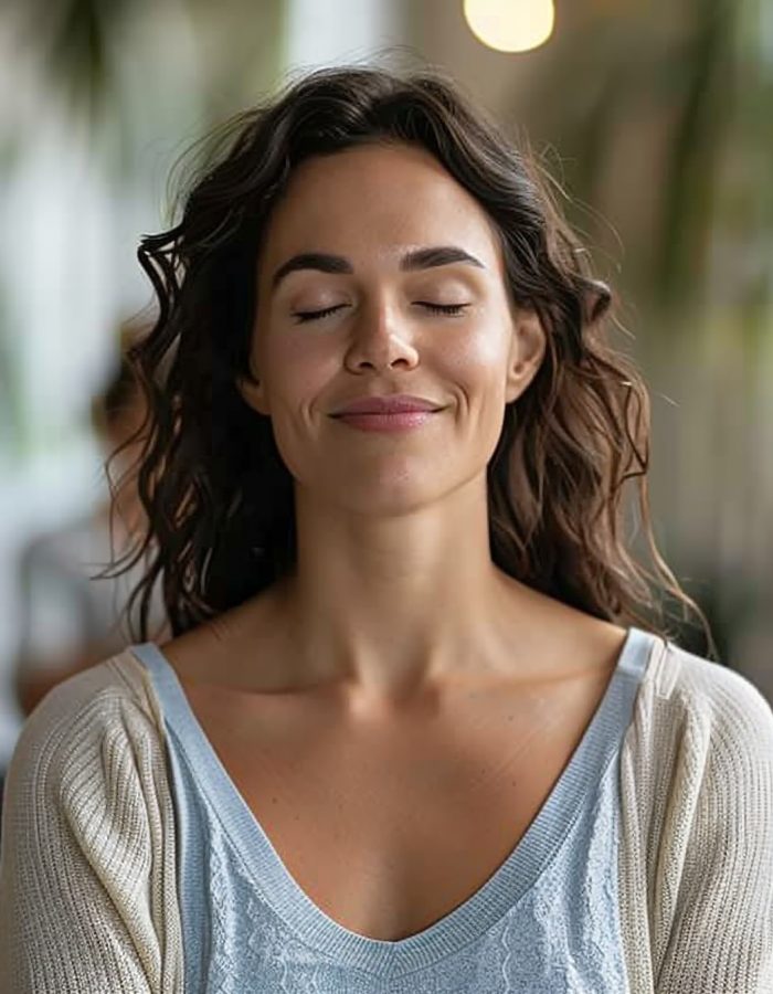 A therapist conducting a mindfulness session with a group of clients