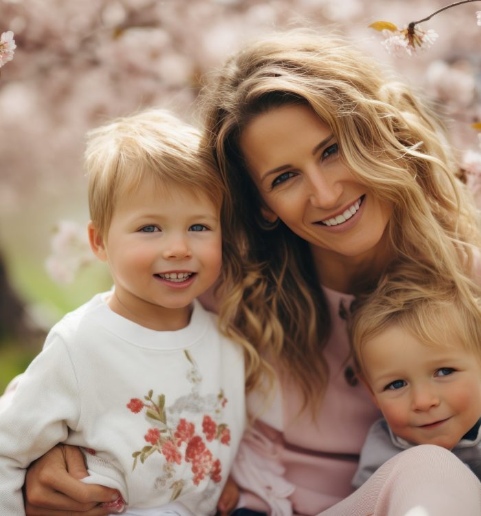 Happy family in the park