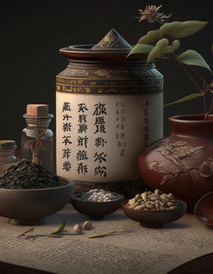 Experience the ancient wisdom of Chinese medicine through this display of natural healing herbs and remedies used for centuries to promote health and wellbeing