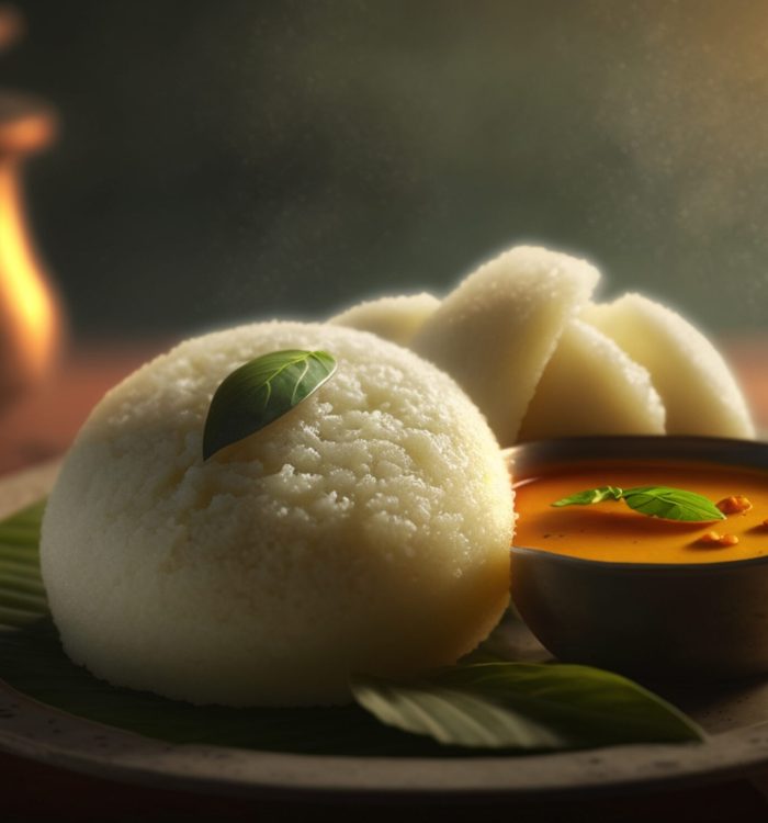 Idlis, a popular Indian dish, served steaming hot against a dark backdrop, ready to tantalize your taste buds.